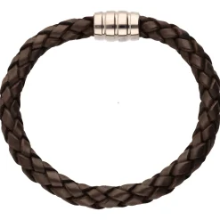 Armband Rinderleder braun Armschmuck aus 925 Silber rhodiniert 22cm