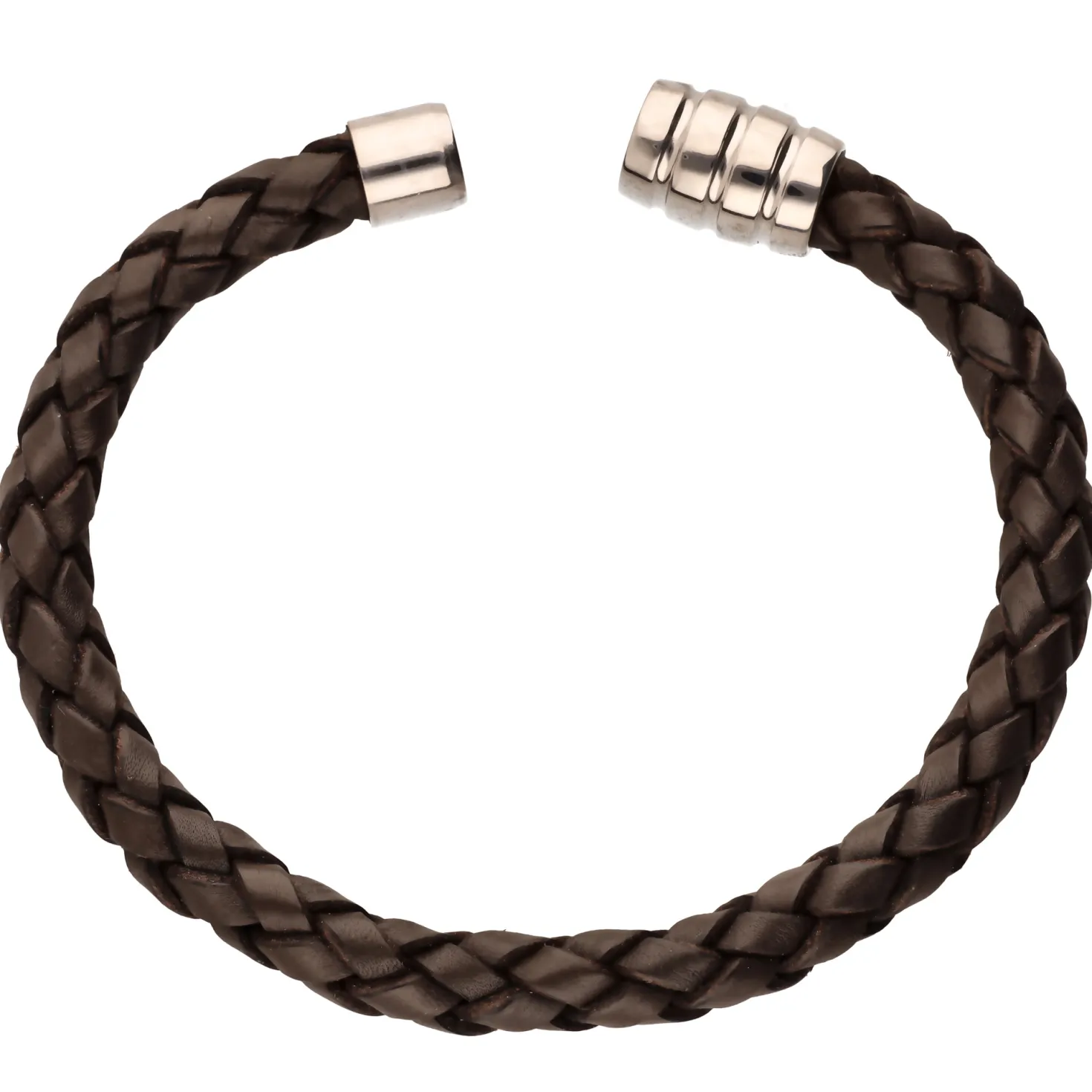 Armband Rinderleder braun Armschmuck aus 925 Silber rhodiniert 22cm
