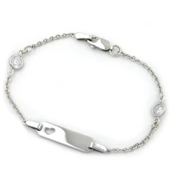 Armband Schildband Armschmuck, 925 Silber rhodiniert, 15cm, Kinder
