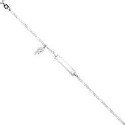 Armband Schildband Identband Flügel Engelsflügel 925 Silber 14 Zirkonia 16cm
