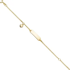 Armband Schildband mit Herz 585 Gold Gelbgold Kinder Armschmuck 14cm