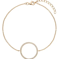 Armband 925 Silber rotgold vergoldet Kreis mit Zirkonia rundum 925 Silber 21cm