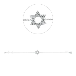 Armband Stern aus 750 Gold Weißgold 33 Brillanten 0,15ct TW-SI L:18cm