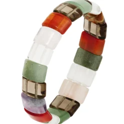 Armband Tigerauge Rauchquarz Carneol Bergkristal Aventurin Rosenquarz