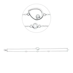 Armband Tropfen aus 750 Weißgold 3 Brillanten 0,36ct TW-SI 1 Brillant 0,03ct TW-SI