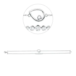 Armband Tropfen aus 750 Weißgold 8 Diamanten 0,29ct TW-SI B:12mm L:19cm