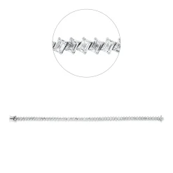 Armband 750 Weißgold 56 Diamanten Smaragd-Schliff 8,21ct F-VSI/SI B:4,6mm L:17,8cm