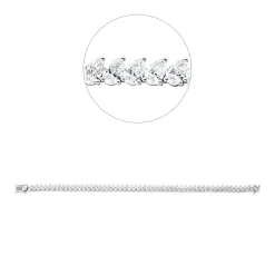 Armband 750 Weißgold 52 Diamanten Tropfen-Schliff 7,35ct F-VSI B:4,4mm L:16,3cm