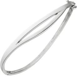 Armreif Armband aus 925 Silber rhodiniert oval Armschmuck für Damen