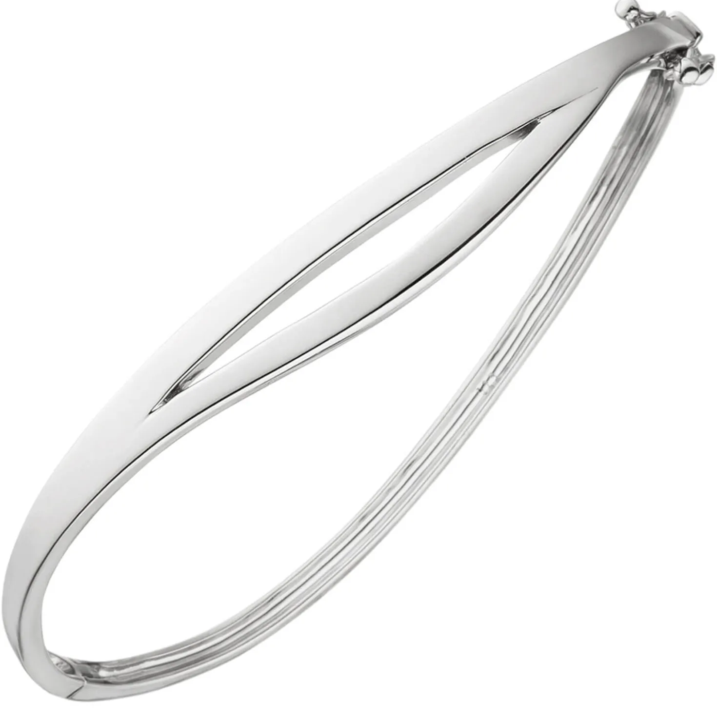 Armreif Armband aus 925 Silber rhodiniert oval Armschmuck für Damen