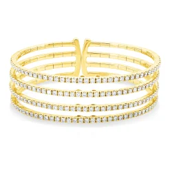 Armreif Armspange aus 750 Gelbgold 160 Brillanten 5,35ct TW-VSI 50x58mm