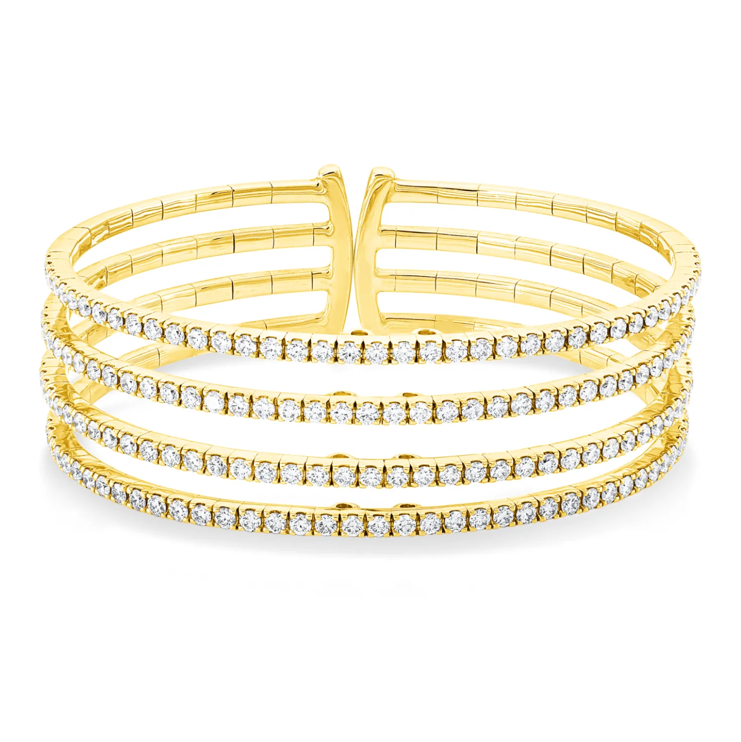 Armreif Armspange aus 750 Gelbgold 160 Brillanten 5,35ct TW-VSI 50x58mm