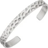 Armreif Armspange aus 925 Silber rhodiniert mattiert offen strukturiert 19,5cm