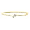 Armreif aus 750 Gelbgold 2 Diamanten Smaragd-Schliff 0,54ct TW-SI 50x60mm Zarge
