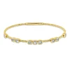 Armreif aus 750 Gelbgold 9 Diamanten Smaragd-Schliff 1,13ct TW-SI 47x55mm Zarge