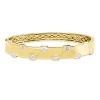 Armreif aus 750 Gelbgold 10 Diamanten Smaragd-Schliff 1,94ct TW-VSI 46x56mm