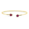 Armreif aus 750 Gelbgold 2 Rubine 0,91ct rot 44 Brillanten 0,13ct F-SI 47x58mm