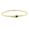 Armreif aus 750 Gelbgold Smaragd 0,25ct grün 5 Brillanten 0,07ct F-VSI 49x59mm
