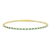 Armreif aus 750 Gelbgold 42 Smaragde 0,51ct grün 41 Brillanten 0,5ct TW-SI