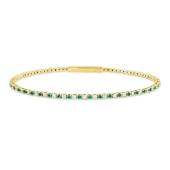 Armreif aus 750 Gelbgold 42 Smaragde 0,51ct grün 41 Brillanten 0,5ct TW-SI
