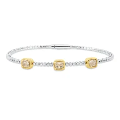 Armreif aus 950 Gold gelb 27 Diamanten 1,71ct 50x60mm