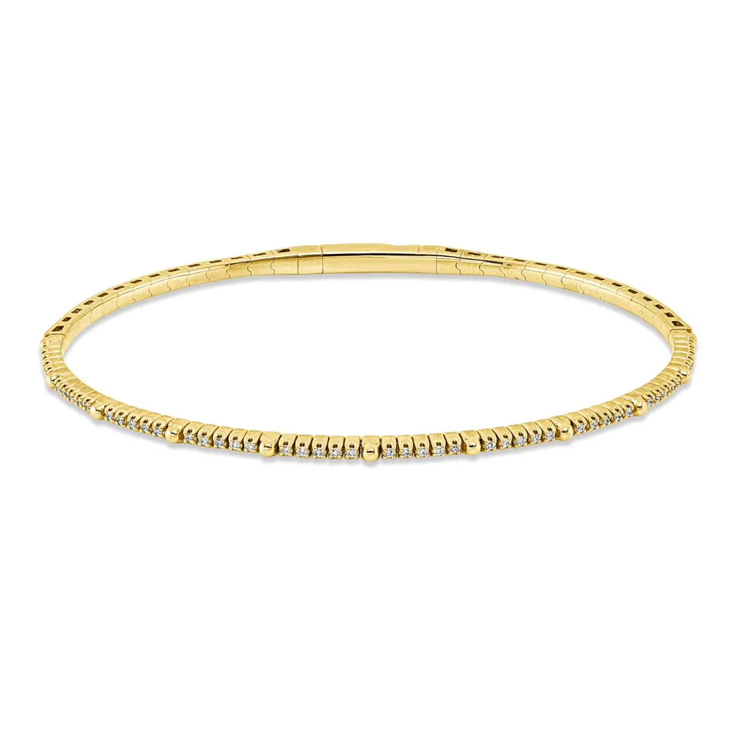 Armreif aus 750 Gold Gelbgold 50 Brillanten 0,15ct TW-PI 45x55mm