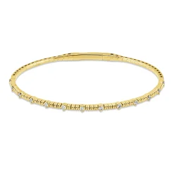 Armreif aus 750 Gold Gelbgold 13 Brillanten 0,18ct TW-PI 47x54mm