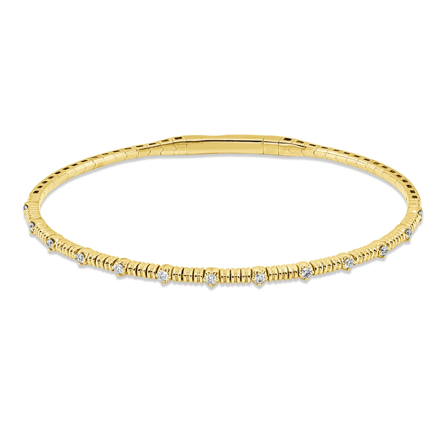 Armreif aus 750 Gold Gelbgold 13 Brillanten 0,18ct TW-PI 47x54mm