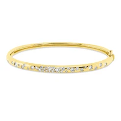 Armreif aus 750 Gold Gelbgold 33 Brillanten 1,02ct TW-PI 48x59mm