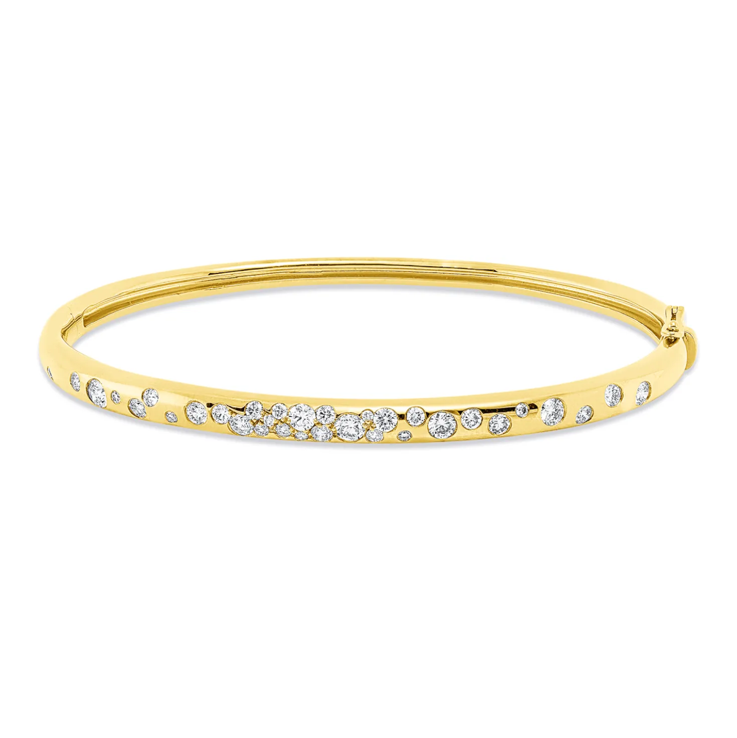 Armreif aus 750 Gold Gelbgold 33 Brillanten 1,02ct TW-PI 48x59mm