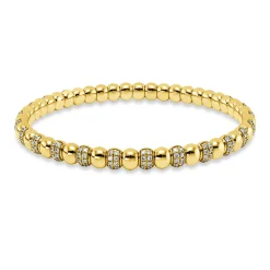 Armreif aus 750 Gold Gelbgold 200 Brillanten 1,71ct TW-SI 61x61mm