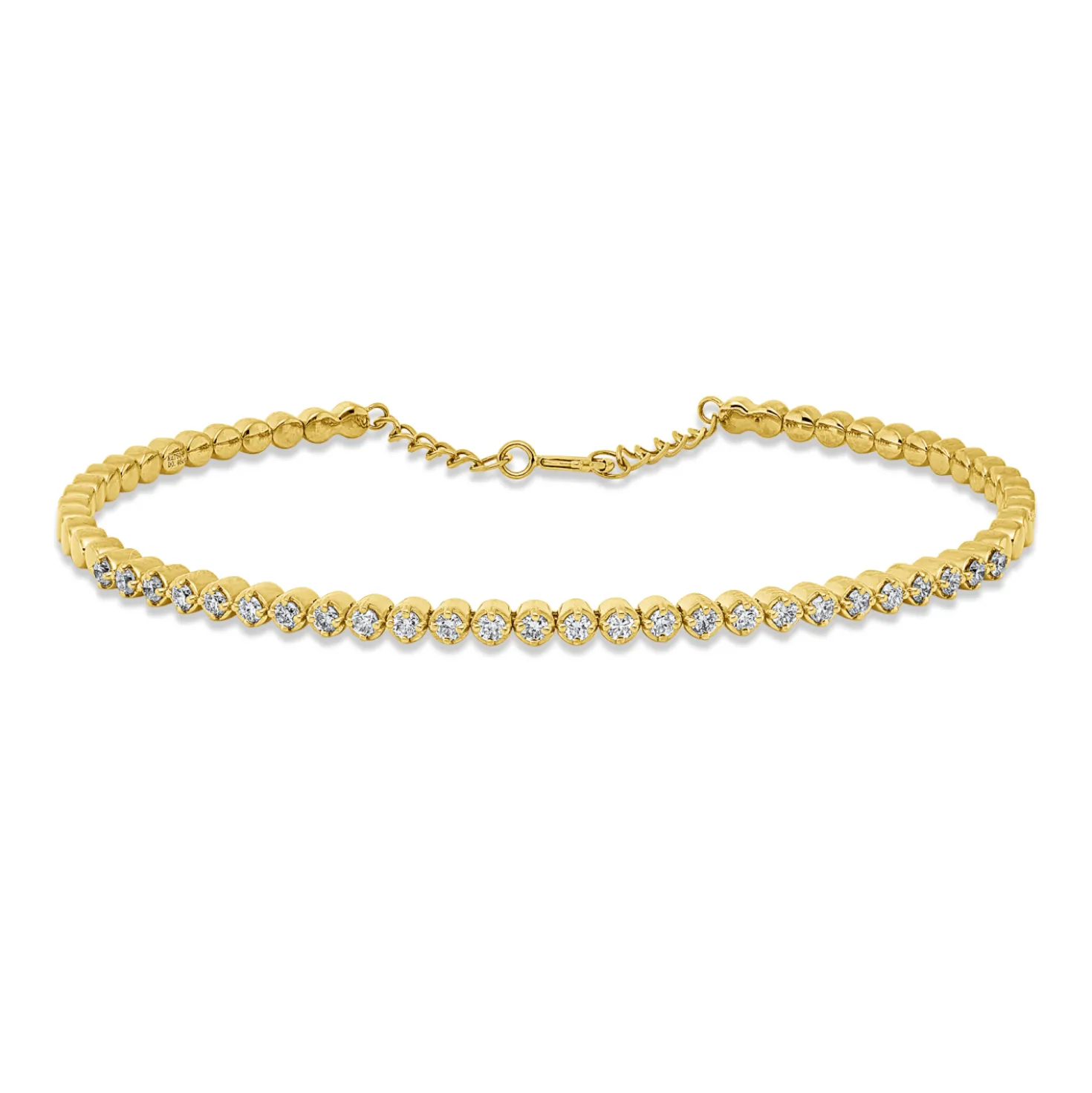 Armreif aus 750 Gold Gelbgold 26 Brillanten 0,46ct W-PI 46x56mm