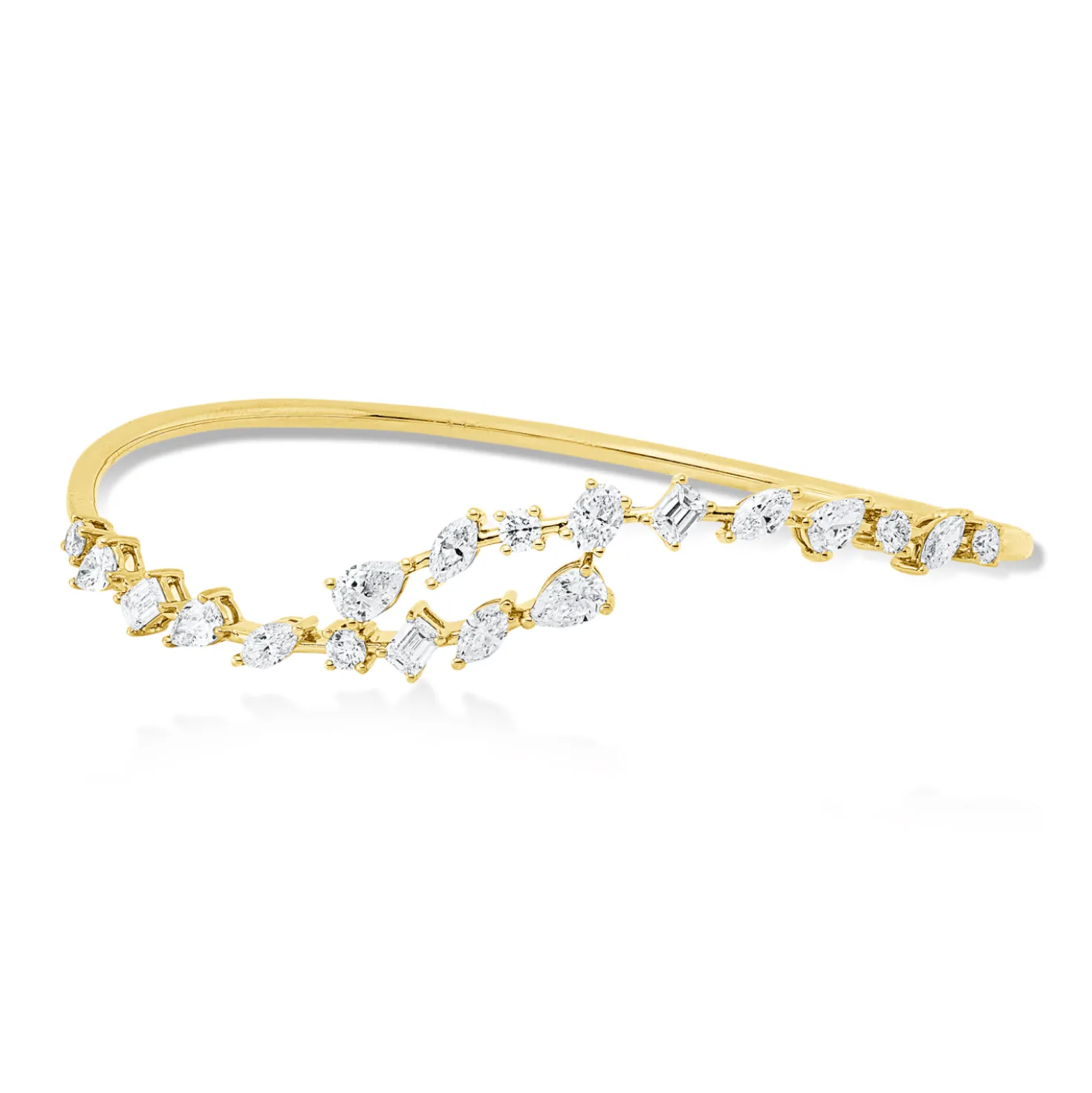 Armreif aus 750 Gold Gelbgold 14 Diamanten 1,71ct TW-SI 48x59mm