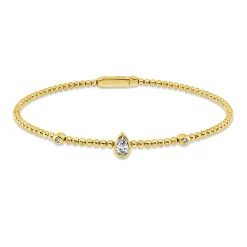 Armreif aus 750 Gold Gelbgold 3 Diamanten 0,25ct TW-SI 47x58mm Zarge