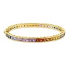 Armreif aus 750 Gold Gelbgold 46 Saphire 10,92ct mehrfarbig 45x55mm
