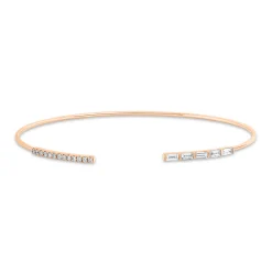 Armreif aus 585 Gold Rotgold 18 Diamanten 0,35ct 48x58mm