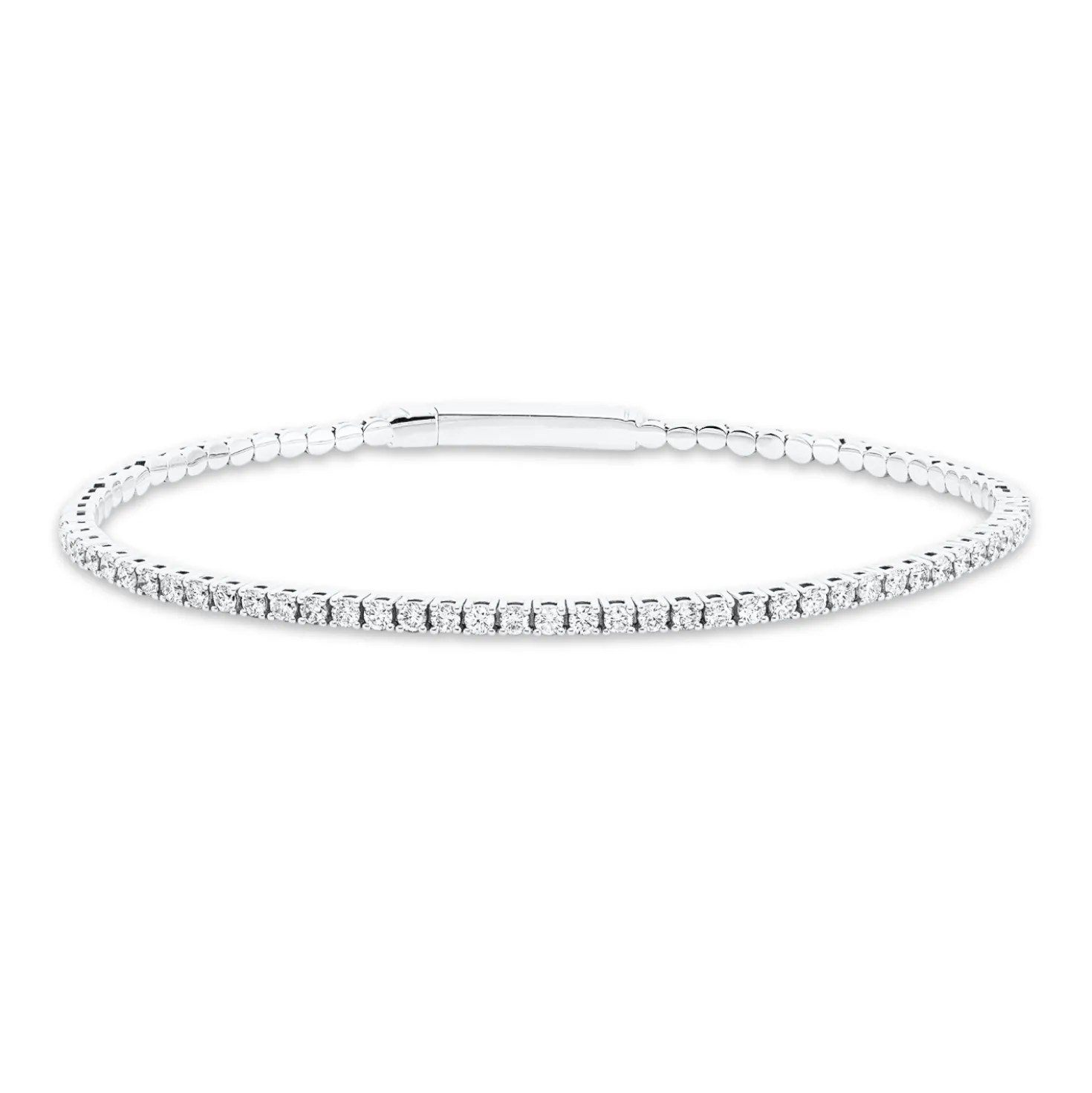 Armreif aus 750 Gold Weißgold 41 Brillanten 0,9ct W-SI 48x58mm