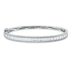 Armreif aus 750 Gold Weißgold 172 Diamanten 3,9ct F-VSI/SI 48x58mm