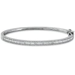 Armreif aus 750 Gold Weißgold 227 Diamanten 1,34ct TW-SI 48x56mm