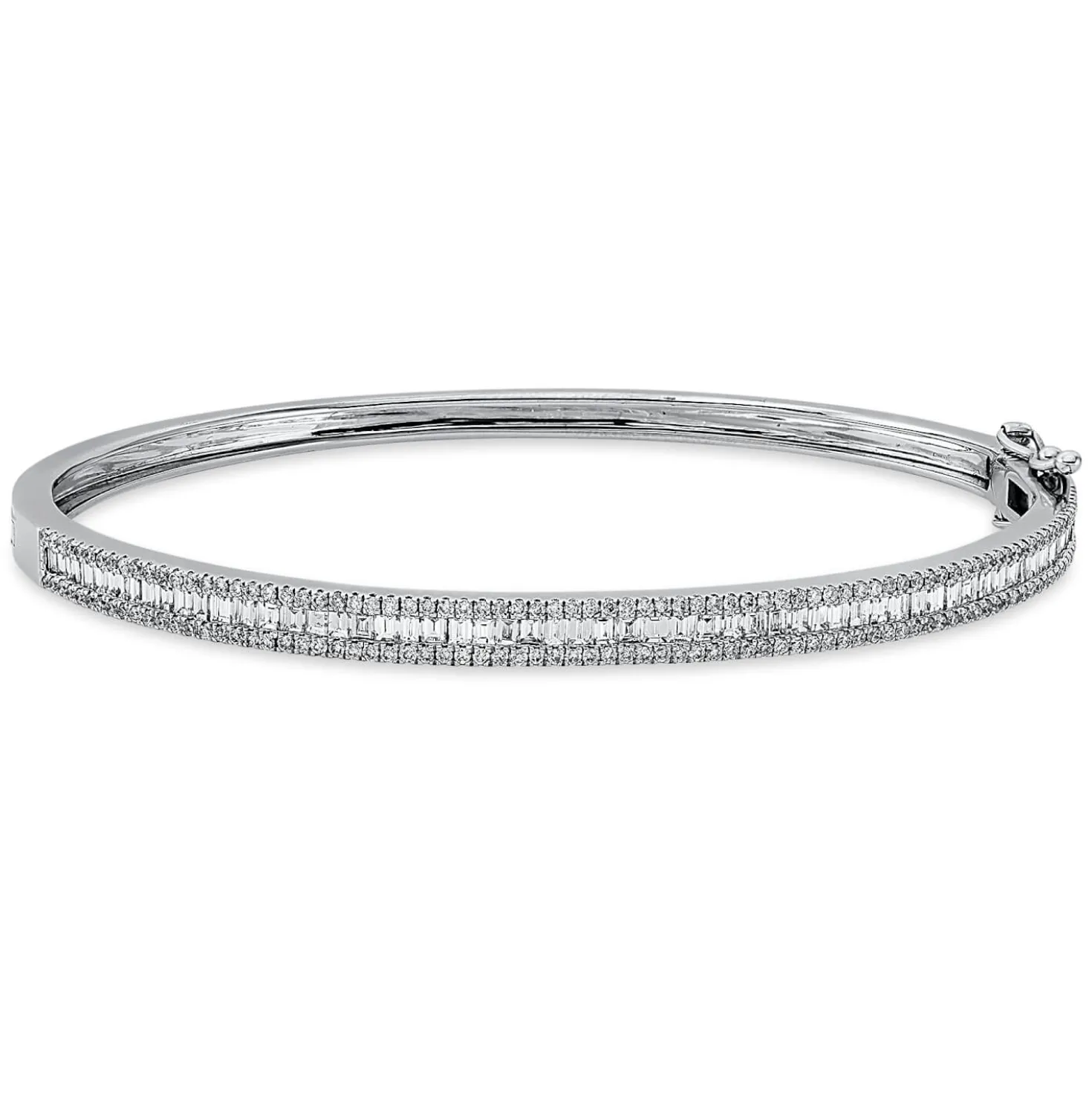 Armreif aus 750 Gold Weißgold 227 Diamanten 1,34ct TW-SI 48x56mm