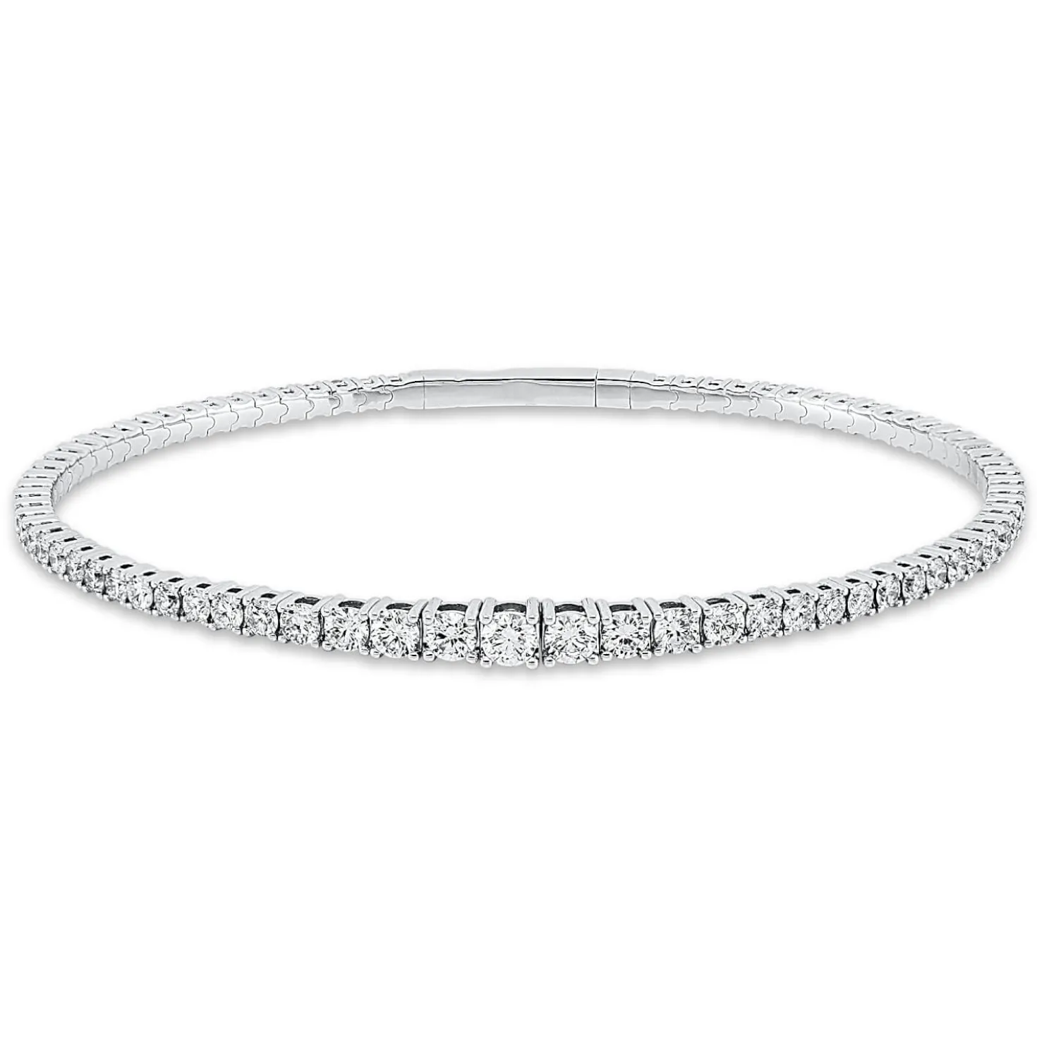 Armreif aus 750 Gold Weißgold 71 Diamanten 2,97ct TW-SI 50x60mm