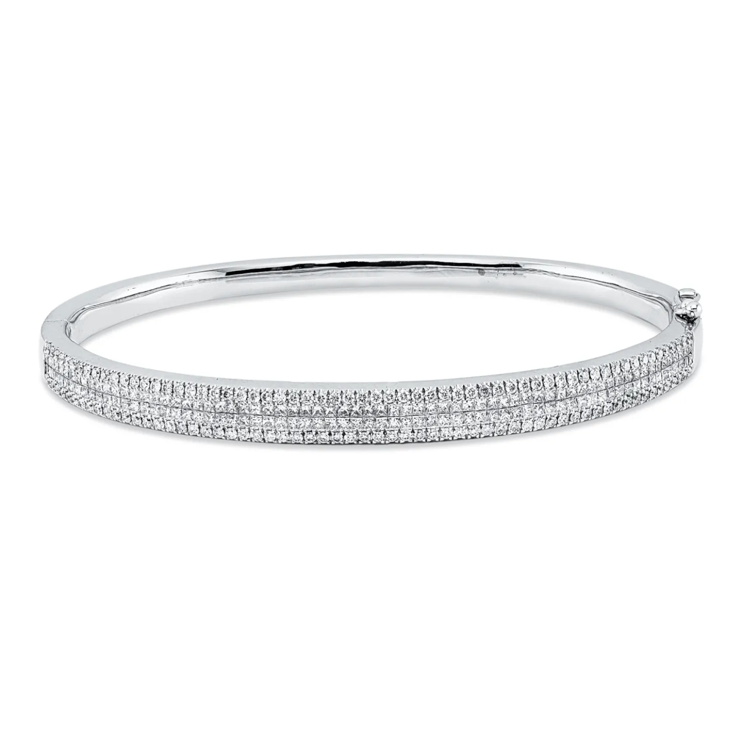 Armreif aus 750 Gold Weißgold 258 Diamanten 1,78ct 50x58mm