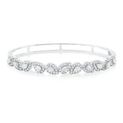 Armreif aus 750 Gold Weißgold 132 Diamanten 2,25ct 6,7x60,5mm