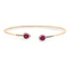 Armreif aus 750 Rotgold 2 Rubine 0,87ct rot 44 Brillanten 0,13ct F-SI 47x58mm