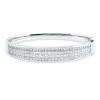 Armreif aus 750 Weißgold 140 Diamanten Prinzess-Schliff 6,19ct F-VSI 49x59mm