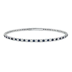 Armreif aus 750 Weißgold 38 Saphire 1,09ct blau 37 Brillanten 0,91ct TW-SI Ø58mm