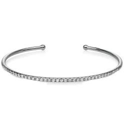 Armreif schmal aus 750 Gold Weißgold 36 Brillanten 0,63ct TW-SI 45x55mm