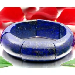 Armschmuck Armband aus Edelstein Lapis-Lazuli Lapislazuli blau glatt dehnbar