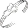 Armspange offener Armreif Armband mit 2 Herzen & Unendlichkeit Symbol 925 Silber