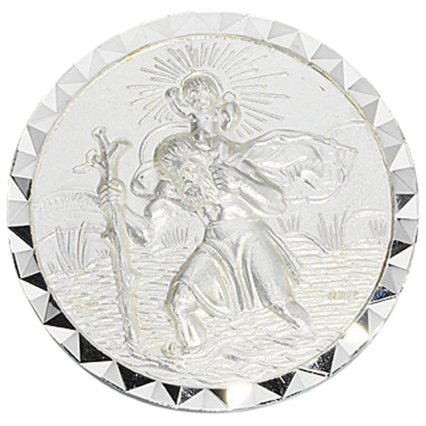 Auto Plakette Christopherus 925 Silber Medaille Gilde Schutz Talisman Gute Fahrt
